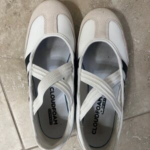 adidas Originals White and Black Cloudfoam Sneakers